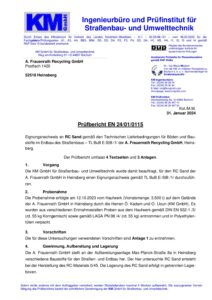 Eignungsnachweis RC-Sand 0-11 vom 31.01.24