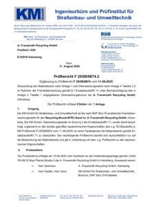 Ergänzung zu Prüfbericht F 25.08.0874 II